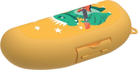 Day to Day Bananenbox Dino – 525 ml – Bananenbox für Kinder – Obstbox mit Clipverschluss – Bananenbox zum Schutz – BPA-freie Obstbox – Orange