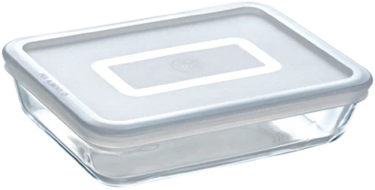 Pyrex Lebensmittelbehälter aus Glas zum Kochen und Einfrieren mit Deckel, 1,5 l