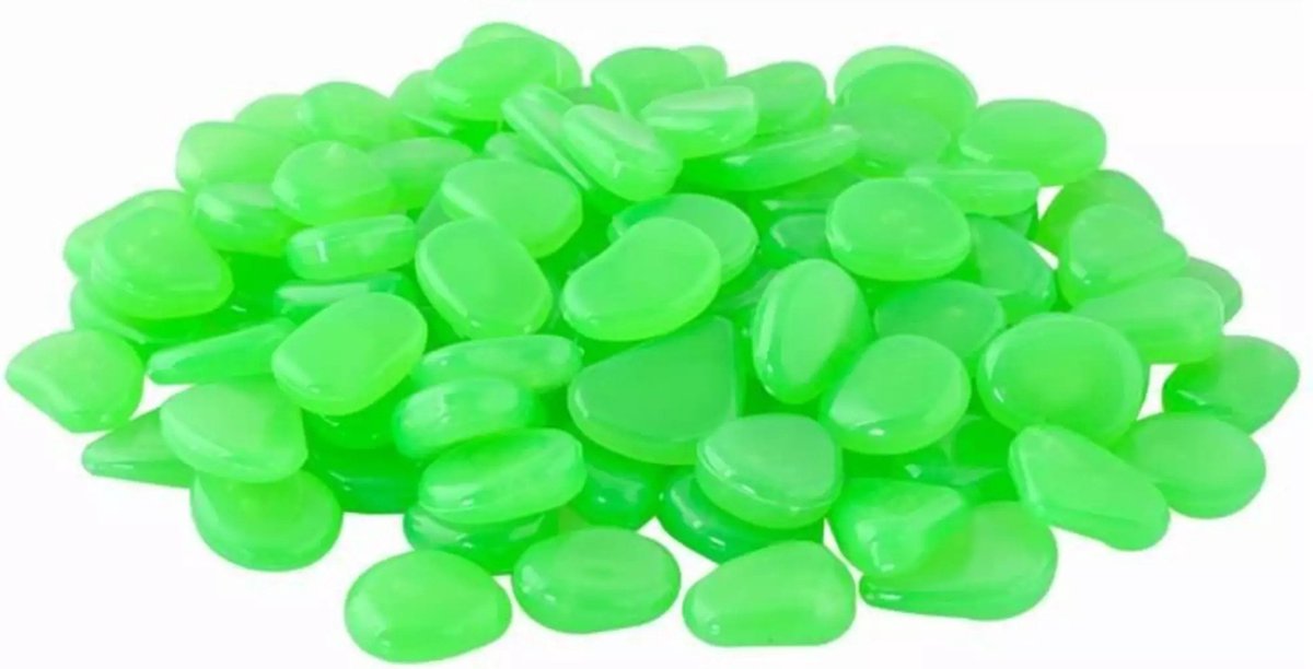 Gardlov glow-in-the-dark stenen - set van 100 stuks - groen