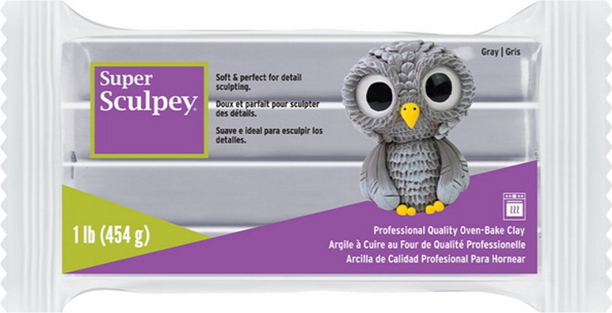 Premo super sculpey firm clay 454g grijs - professionele vaarklei