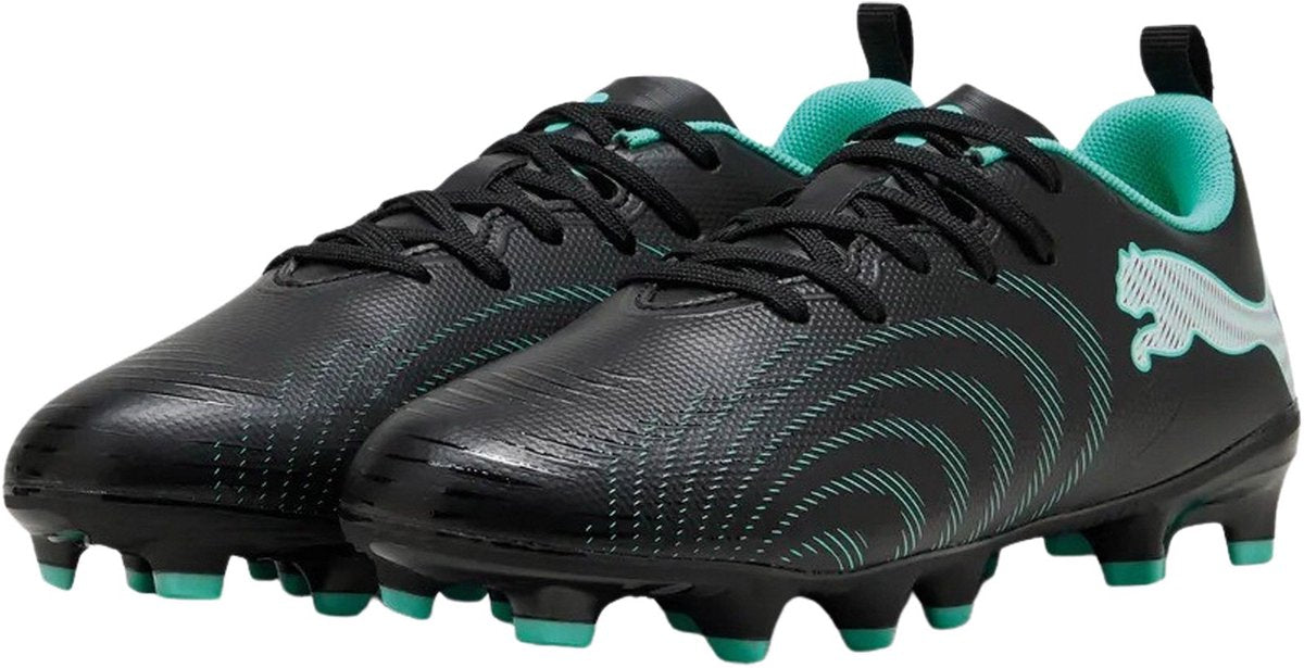 Puma future 9 play fg ag jr unisex sportschoenen - black-intense mint- white
