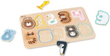 Klassisches Welt-Zahlenpuzzle aus Holz, 10-teilig.