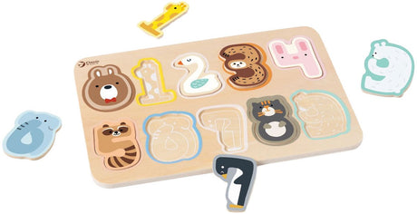 Klassisches Welt-Zahlenpuzzle aus Holz, 10-teilig.