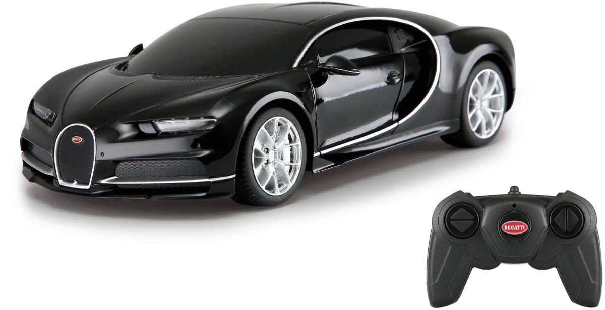 Jamara RC-Fahrzeugauto – 405136 RC-Sportwagen Bugatti Chiron – Schwarz – 2,4 GHz RC-Modell fertig – 1:24 gesteuertes Auto