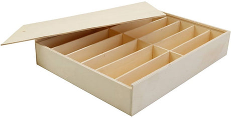 Creativ Company Holzkiste mit Deckel, Maße 29x37x6,5 cm, 1 Stück