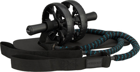Avento Hochleistungs-Power-Ab-Roller mit Widerstandsbändern – Bauchrad – Schwarz