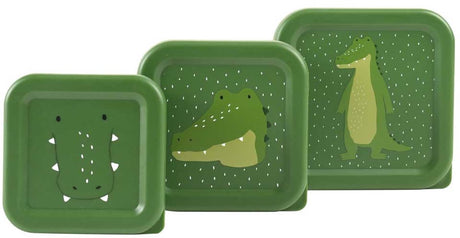 Trixie set van 3 snackdozen - mr. alligator - 3-delige snackbox - makkelijk te openen - ideaal voor kinderen