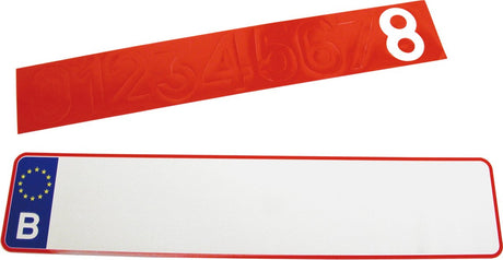 Carpoint-Nummernschild mit Aufklebern – 52 x 11 cm – Aluminium – inklusive 2 Aufkleberbögen – Modell Belgien