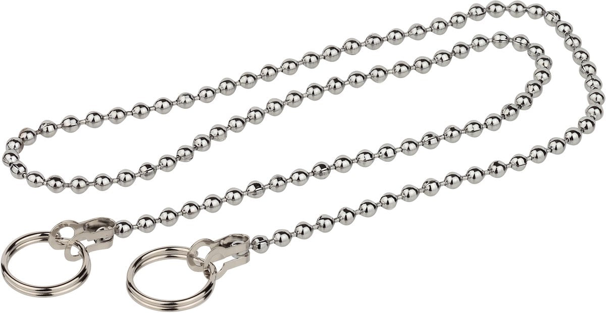 Kirchhoff Ablassstopfenkette - Chrom - 600 mm - mit 2 Ringen