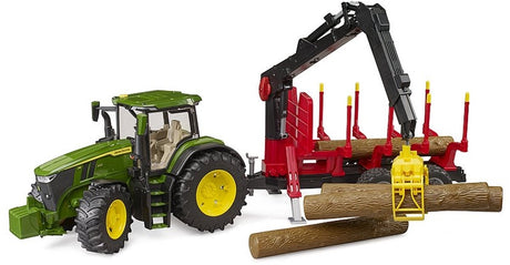 Bruder Traktor John Deere 7r 350 mit Baumanhänger