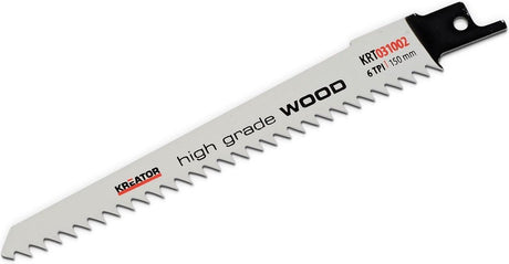Kreator krt031002 Sägeblatt – Säbelsäge – Hartholz – 150 mm – 6 TPI – 2 Stück