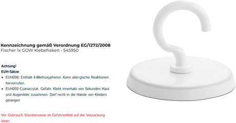 Fischer 1x Gow selbstklebender Haken - 545950
