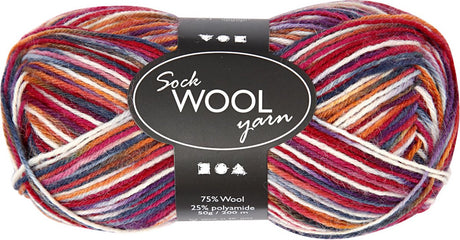 Creativ Company Sockengarn Blau Red, 200 cm