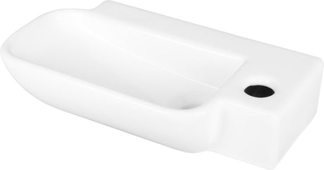 Differnz reba toiletfontein - fonteinset van keramiek - met 1 kraangat - kleur wit - moderne uitstraling - geschikt voor diverse kranen - afmetingen 36 x 19 x 8 cm - 2 jaar garantie