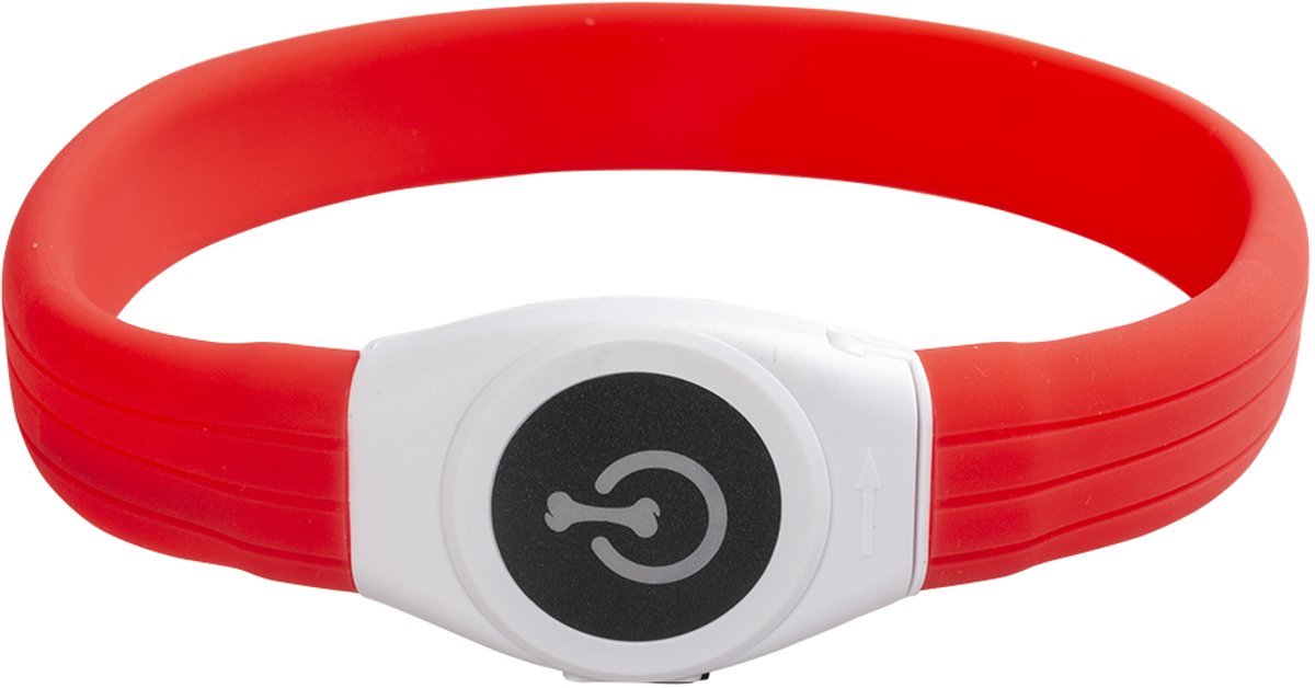 Duvo plus - Haustierbekleidung - Hund - Blitzlichtring Maxi USB Silikon 65x2,5x1cm rot - 1Stk