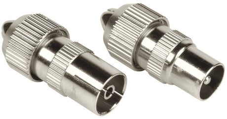 Hama Koax-Set Metallstecker-Kupplung schraubbar
