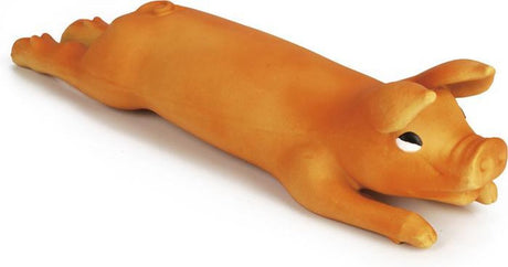 Beeztees honden speelgoed latex biggetje met piep - hondenspeeltjes - flexibel materiaal - 38,5x11x8 cm