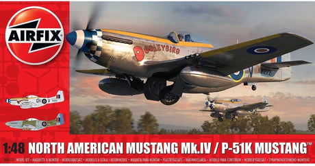 Airfix Modellbausatz Flugzeug – 05137 North American Mustang Mk.IV – P-51K Mustang – Propellerflugzeug aus Kunststoff – 1:48 – Modellbau