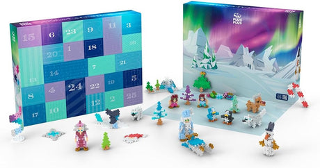 Plus-Plus-Adventskalender – Santa's Northern Lights Adventure – 639-teiliges Bauset – 4337 – Konstruktionsspielzeug – Konstruktionsspielzeug – Set mit Bausteinen – ab 5 Jahren