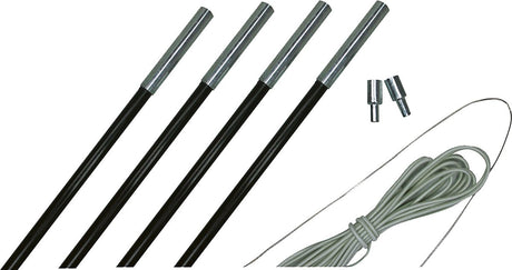 Eurotrail Stick Set Faser 11 mm 550-600 cm Glasfaserschwarz schwarz