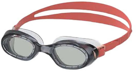 Speedo junior futura hydrospex zwembril kind - recreatieve duikbril kinderen - anti condens uv-bescherming - comfortabele pasvorm - grijs rood one size