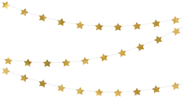 Partydeco slinger sterren goud (3,6 m)