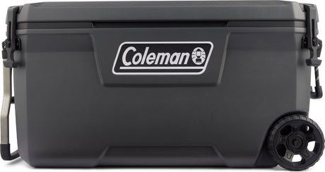 Coleman Convoy 100 qt Kühlbox mit Rädern – 94 Liter – leicht und vollständig isoliert – hält 5 Tage lang eiskalt – dunkelgrau