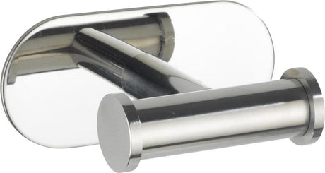 WENKO turbo-loc® Doppel-Handtuchhaken Orea Duo Edelstahl glänzend – Wandhaken – Handtuchhalter – Montage ohne Bohren – selbstklebend – 10 Jahre Garantie