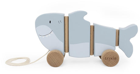 Trixie houten waggel trekspeeltje mr. shark – fsc® hout – houten trekdier voor peuters