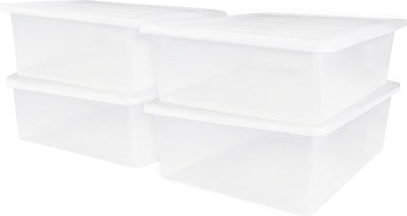 Iris Cristalbox Aufbewahrungsbox - 28l - Kunststoff - transparent - 4er-Set