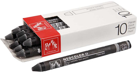 Caran d'ache Wachsmalstift neocolor ii schwarz 10 Stück