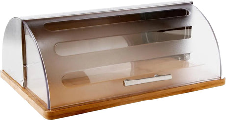 Fünf einfach smarte Brotkästen aus Bambus mit Kunststoffdeckel – 39 x 28,5 x 14,5 cm