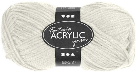 Creativ Company Acrylgarn, gebrochenes Weiß, 50 g, 80 m