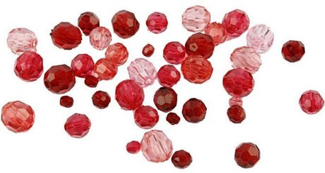 Creativ Company Facettenperlen mischen rote Harmonie, 45 Gramm