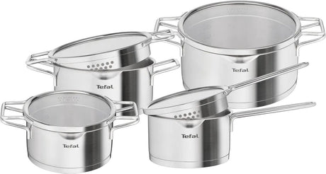 Tefal Nordica - Pfannenset - 4-teilig - Edelstahlglas - für Induktion geeignet