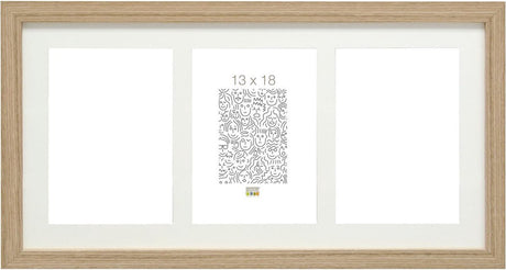 Deknudt frames fotolijst s66kb3 - naturel - 3 verticale foto's 13x18 cm