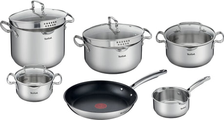 Tefal duetto+ - pannenset - 6-delig - inclusief deksels - inductie - rvs