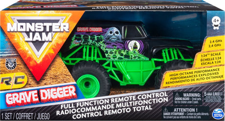 Monster Jam Grave Digger RC-Fahrzeug – Maßstab 1:24 – Stunts und Unfälle
