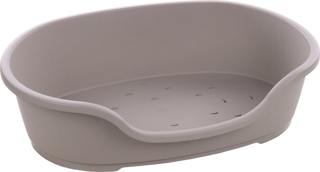 Flamingokorb Tuck oval grau – Größe XL – 92×61×26 cm – robuster Hundekorb aus Kunststoff für große Hunde