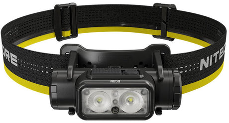 Die Nitecore nu50 LED-Stirnlampe wird mit einem 1400-lm-Akku betrieben