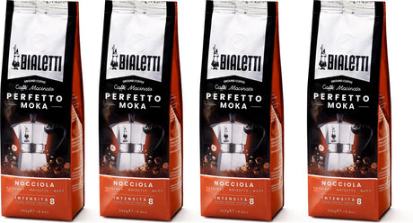 Bialetti Moka Haselnuss gemahlener Kaffee – 4x 250 Gramm