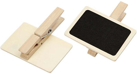Creativ Company Tafel mit Wäscheklammern, Größe 6,8x4,7 cm, 6 Stück 1 Box