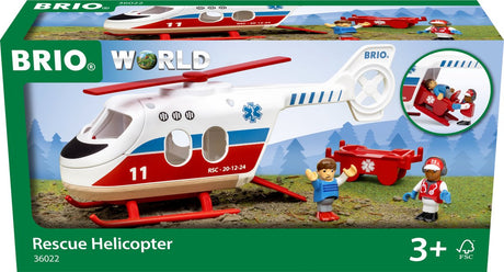 Brio World - 36002 Rettungshubschrauber | Zubehör für Eisenbahnset für Kinder ab 3 Jahren