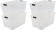 Iris topbox opbergbox - 45l - kunststof - transparant zwart - set van 4