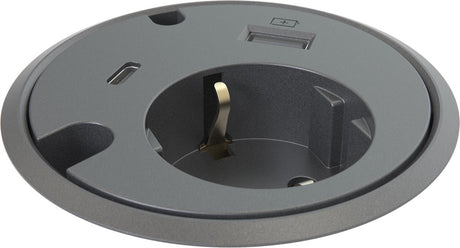 Kondator powerdot 79mm 1x 230v 1x usb lader 1x usb-c, zwart