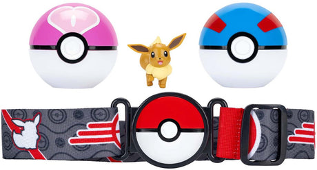 Jazwares Pokémon Clip 'n' Go mit Riemen-Spielset, Evoli, toller Ball