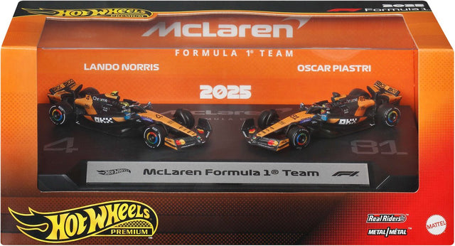 Hot Wheels Premium Formel 1 2er-Set – McLaren Formel 1 Team Piastri und Norris