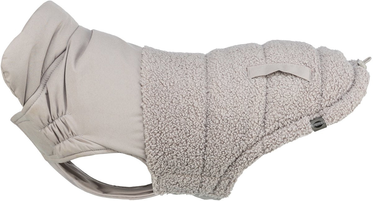 Trixie Hundemantel – grau 30 cm – warmes Polyester, verstellbare Brustklappe, modische Ziertaschen