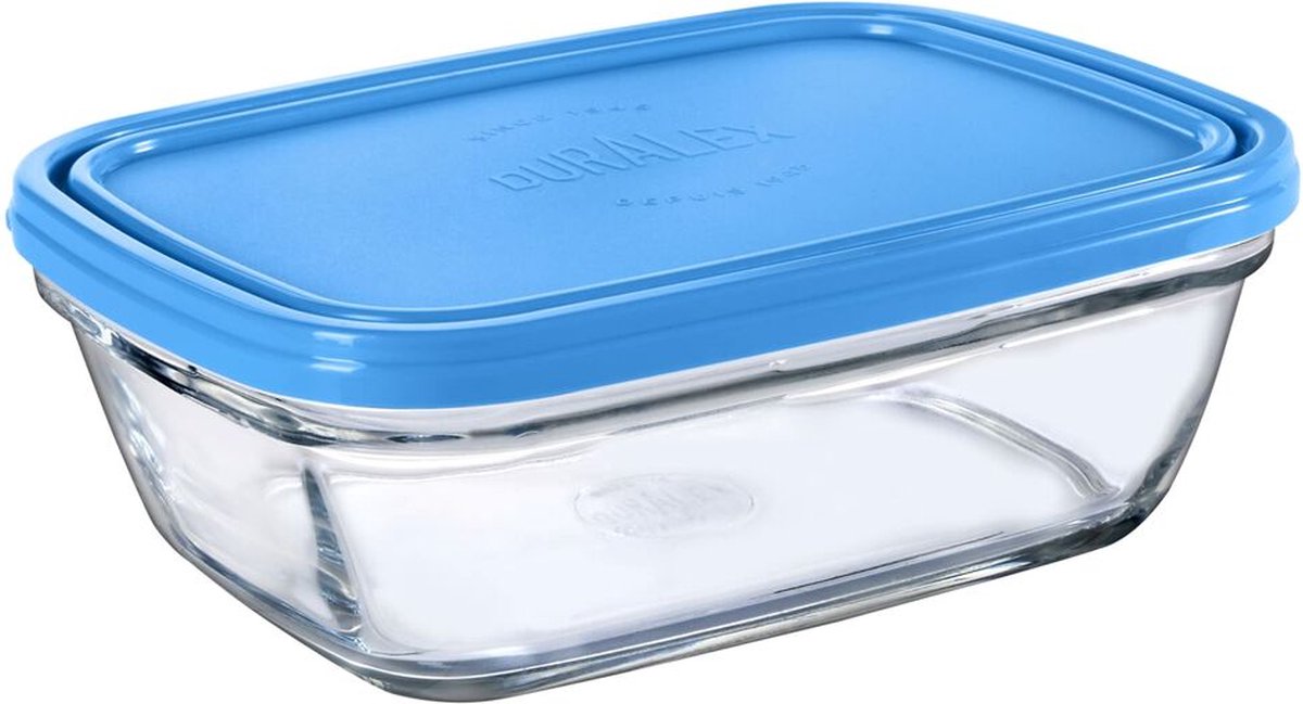 3670 rechteckige Brotdose mit Deckel Duralex Freshbox blau 1,1 l