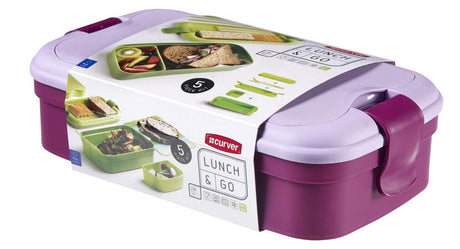 Curver Lunch Go Lunchbox – mit Besteck – Lila